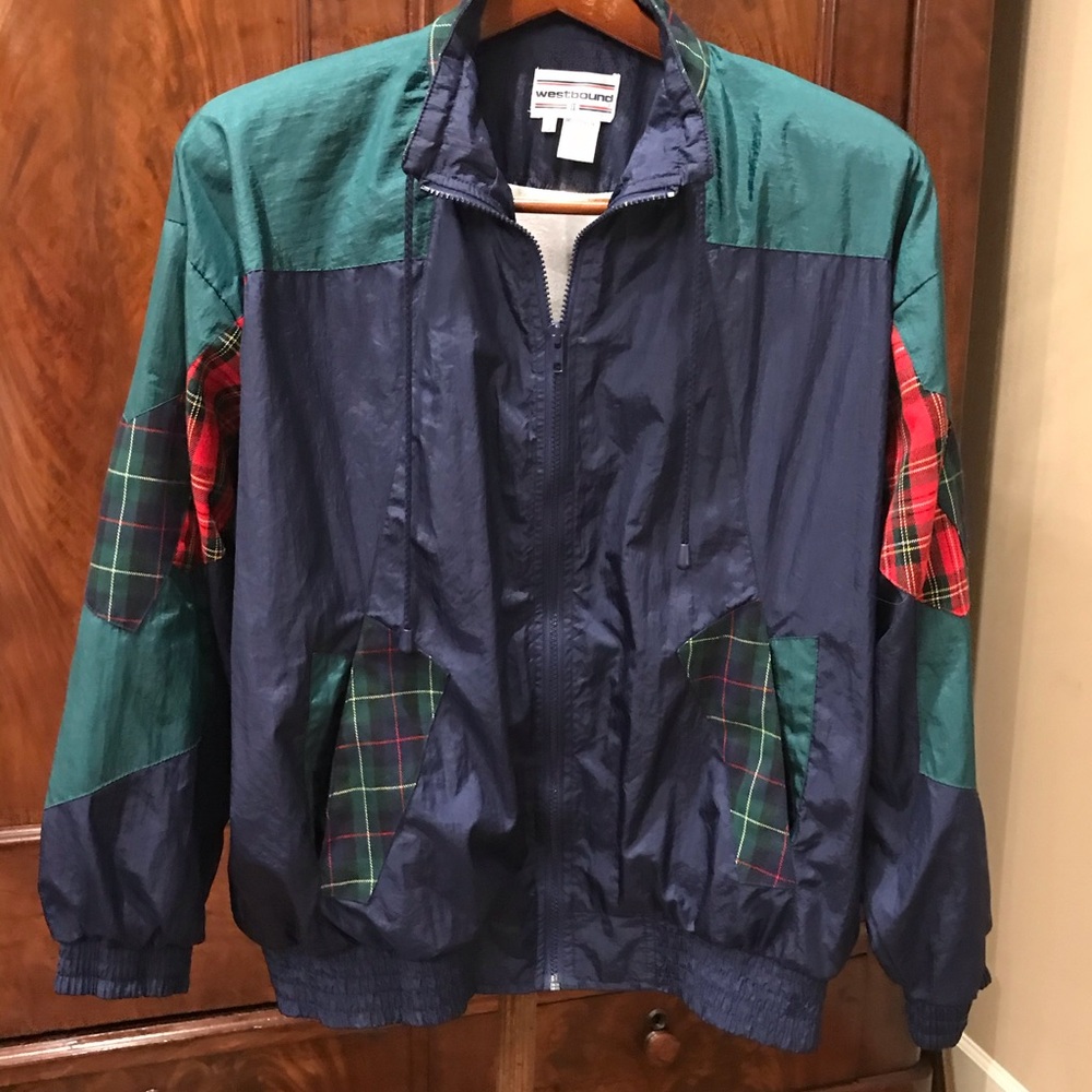 Plaid Patchwork Windbreaker Track Suit. Vintage W… - image 7